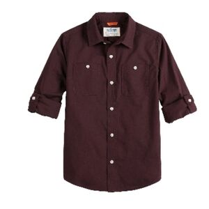 Urban Pipeline. Boy's Long Sleeve  Button Down Shirt. Burgandy. Size Small. NWT.